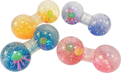 Produktbild von Squeeze Dumbbell Two Pop Quetsch Hantel Glitzer & Quallen Antistress