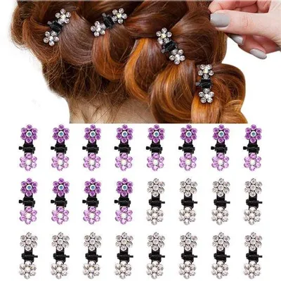 Produktbild von Kristallene Haarklemmen, 24 Stk. Mini Haarspangen, Haaraccessoires für Frauen