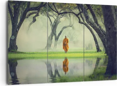 Produktbild von Bild auf Leinwand - Leinwandbild - 3 Teile - Mönch Wald Nebel - 165x110cm - Wand Bild - Wanddeko - Wandbilder - Leinwanddruck - Bilder - Wanddekoration - Leinwand bilder - Wandbild - CE165x110-4286