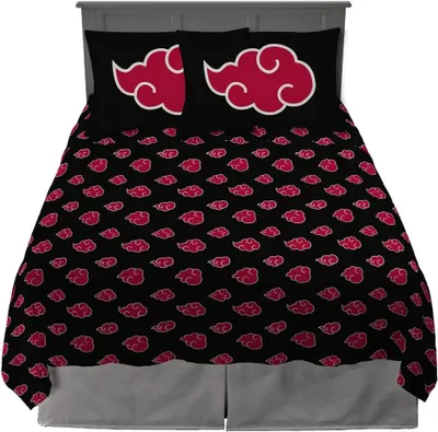 Produktbild von Anime-Bettwäsche-Set, superweiche Mikrofaser, Größe Queen, (offiziell lizenziertes Naruto-Produkt)