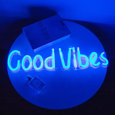 Obrázok produktu pre USB Good Vibes LED neónové nástenné svetlo, neónový nápis nočné svetlá neónový nápis neónové svetlo neónový nápis pre party bar herné spálňa izba nástenná dekorácia, deti narodeniny