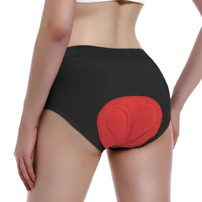 Produktbild von Damen Fahrradhose 4D Gel Radlerhose Fahrradhose Fahrrad Unterwäsche mit Gepolste Schwarz-Rot XL