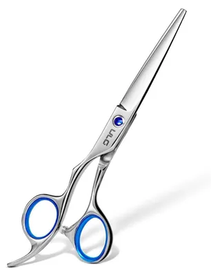 Immagine prodotto di Forbici per parrucchiere destre per mancini, 16,5 cm, acciaio inossidabile giapponese, anello blu