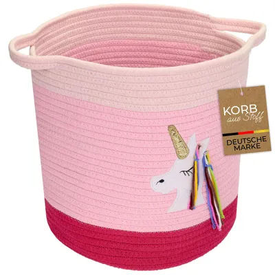Aufbewahrungskorb aus Baumwolle, Einhorn, HMF 39020-30CM-EIN, 30,5 x 30,5 cm