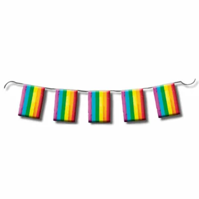 Produktbild von Regenbogenfarbene Wimpelkette 10m