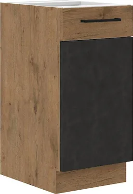 Produktbild von Vigo Unterschrank 40 cm Eiche Lancelot Matera Grau Küchenzeile Küchenblock Küche