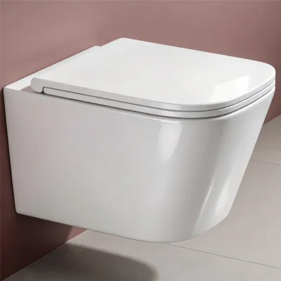 Produktbild von doporro Hänge-WC Spülrandlos 52x36x36cm Wand WC inkl. Softclose Keramik Tiefspül-Toilette Weiß Aachen112