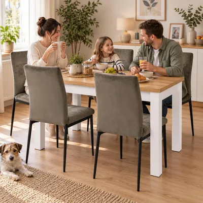 INSPIRO Essgruppe – Platz für gemeinsame Mahlzeiten mit der Familie, KI-generiertes Bild