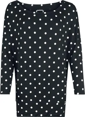 Produktbild von RED by EMP Damen schwarzes Langarmshirt mit Allover-Print XL