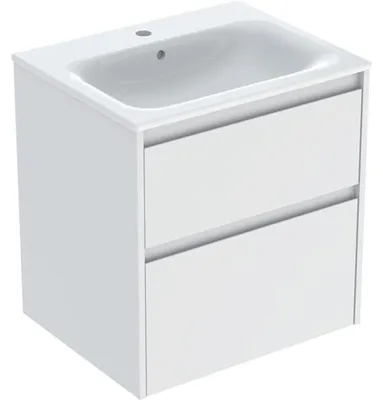Produktbild von Geberit Renova Plan Set Möbelwaschtisch schmaler Rand, mit Unterschrank, 2 Schubladen, 60x62,1x48cm, 504.039.00.8