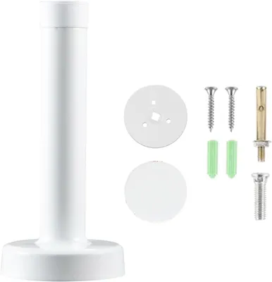 Imagen del producto de Topes para puertas de acero inoxidable con anillo de goma, 25 cm, color blanco, aptos para todas las puertas y suelos