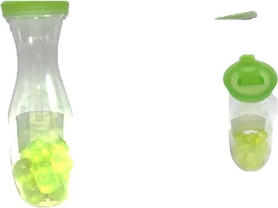 Produktbild von Salatschüssel inklusiv Salatbesteck + Wasserkaraffe mit Eiswürfel blau