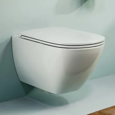 Zdjęcie produktu dla LAUFEN zestaw WC wiszący LUA WC bez obręczy biały połysk z deską WC H86608000001