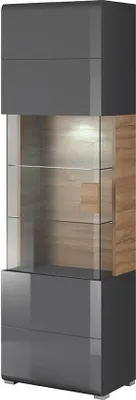 Productafbeelding van Vitrine collectie OHIO. Kleur antracietgrijs en eik.
