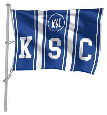 Produktbild von KSC Fahne Blockstreifen mit Ösen