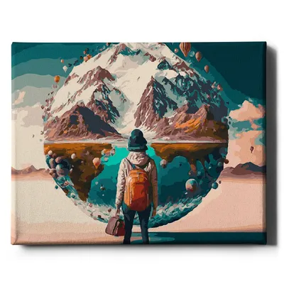 Immagine prodotto di Oh Art! - Set per dipingere con i numeri - 40x50cm, con cornice in legno e pennelli "On the road" fai da te