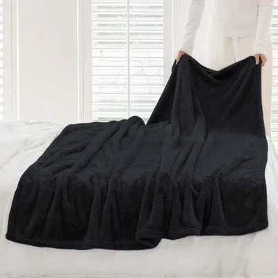 Produktbild von Ibenzoa® Flanelldecke aus 100% Baumwolle – weich & atmungsaktiv, ® , blau, 130 x 150 cm – Kuscheldecke für Sofa & Bett