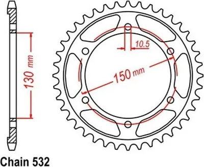 Obrázok produktu pre Rozeta 39 Z rozteč 532 pre YAMAHA FZR 1000 Genesis 87-95 Zadná rozeta