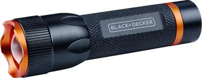 Immagine prodotto di Torcia LED BLACK+DECKER, 60 lumen - 1W - Batterie AA (non incluse) - Portata: 65 metri - 3 modalità di illuminazione: alta, bassa, lampeggiante - Colore: nero/arancione