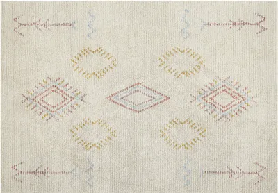 Zdjęcie produktu dla BELIANI Dywan beżowy bawełniany 160 x 260 cm prostokątny geometryczny wzór salon sypialnia