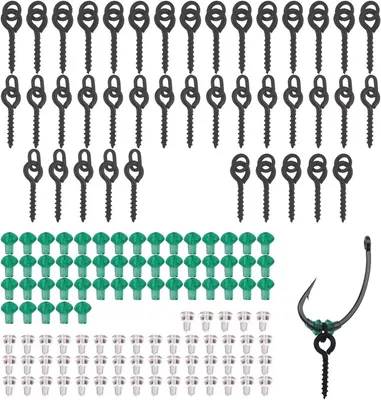 Vishaken Set mit Boilie Köder Schrauben und Stopper - Angelzubehör