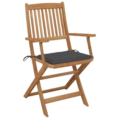 Immagine prodotto di vidaXL Sedie da giardino pieghevoli con cuscini 8 pz. Legno massiccio di acacia