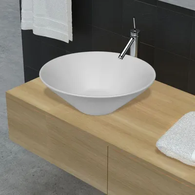 Produktbild von "2026 Promotion" Keramik Waschtisch Waschbecken Becken Porzellan Weiß - Waschbecken CC671