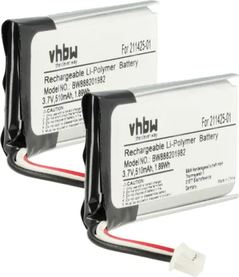 Produktbild von vhbw 2x Akku kompatibel mit Plantronics Savi 8210, W8210 Wireless Headset Kopfhörer (510 mAh, 3,7 V, Li-Polymer)