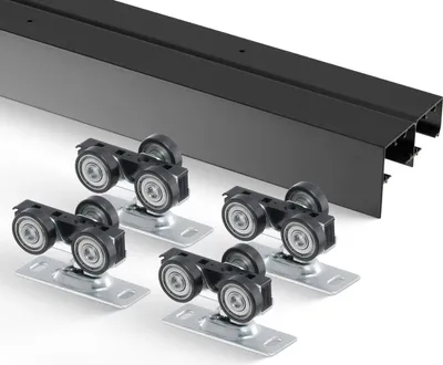 Image de Quincaillerie pour porte coulissante Kit de rails pour porte de placard coulissante de 1,20 m pour système à 2 portes