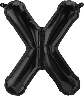 Image de Ballon en plastique lettre X, noir, environ 40 cm, à gonfler à l'air