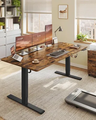 Produktbild von VASAGLE Höhenverstellbarer Schreibtisch, 180 cm, USB-C-Anschluss, Ablage für Steckdosenleiste, Erinnerung bei langem Sitzen, 3 Speichertasten
