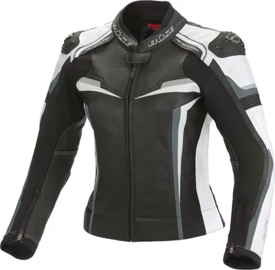 Image de Büse Mille blouson en cuir pour femme, noir/blanc, 76
