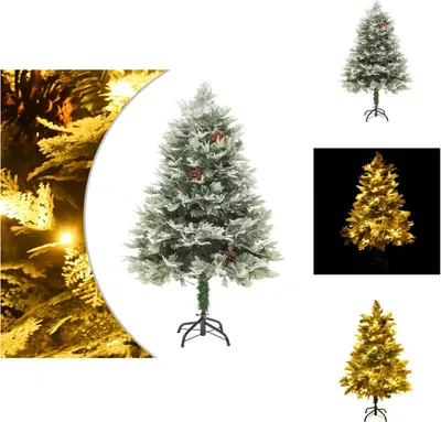 Produktbild von vidaXL Weihnachtsbaum mit Beleuchtung und Kiefernzapfen Grün 150 cm -  Weihnachtsbäume
