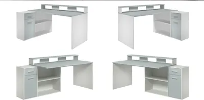 Produktbild von trendteam Büro Büromöbel Gamer Weiß Melamin/Lichtgrau Melamin