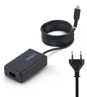 Image de StarTech.com Chargeur USB-C 65W pour Ordinateur Portable, Câble USB-C Attaché de 1,5m, Bloc d'Alimentation pour Dell, XPS, HP ProBook, MacBook Pro, Microsoft Surface Pro