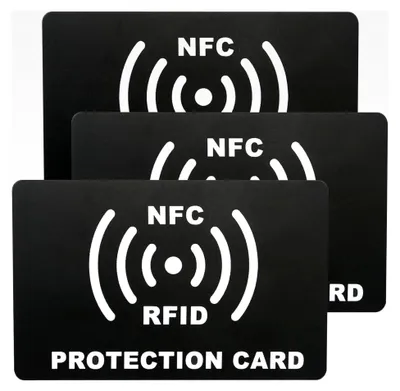 Produktbild von 3 Stück 5,5 cm × 8,5 cm Blocker Kartenhülle, Extra dünne Karte, für Geldbeutel Schutzkarte (Schwarze Edition)