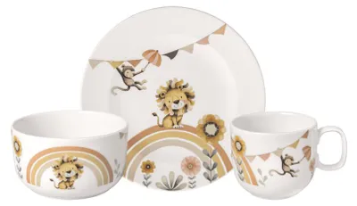 Produktbild von Villeroy & Boch Boho Kids Kindergeschirr-Duo 6-teilig für 2 Kinder – Lion & Elephant