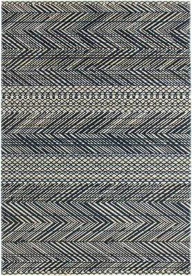 Obrázok produktu pre Koberec pre interiér aj exteriér, čierny vzor chevron, 133 x 190