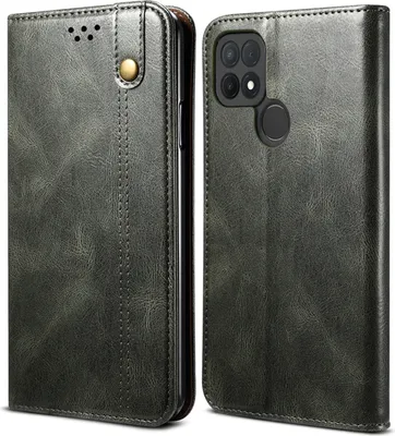 Produktbild von OPPO A15 4G Hülle, LaimTop Leder Flip Brieftasche Schutzhülle für OPPO A15 4G Grün