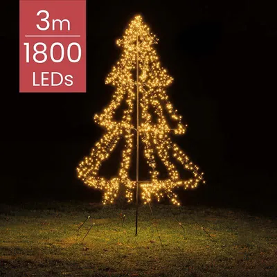 Produktbild von Weihnachtsbaum für draußen mit 1800 LED-Lichtern - warmweiß - 300CM