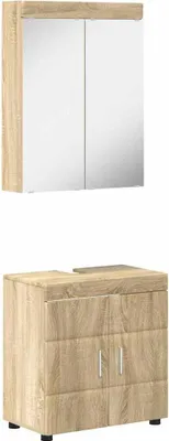 Image de Ensemble de meubles de salle de bain vidaXL TULUM, 2 pièces, chêne Sonoma, 60 x 34 x 63 cm