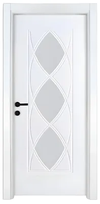 Image de Porte simple entièrement blanche Portes d'appartement exclusives Porte d'entrée élégante