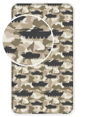 Zdjęcie produktu dla Prześcieradło Tank w kamuflażu - pojedyncze - 90 x 200 cm - bawełna