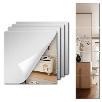 Image de Omgoods - Ensemble de 10 miroirs adhésifs de 30 x 30 cm