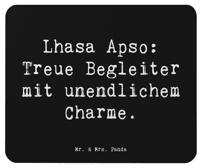 Produktbild von Mr. & Mrs. Panda Mousepad Spruch Lhasa Apso Treue Begleiter - Schwarz - Geschenk, kleiner Hund, Hunderasse, Wachhund, pc, treuer, Hunderassen, Mauspad, Langhaarhund