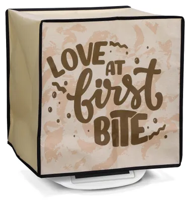 Produktbild von kwmobile Hülle kompatibel mit Thermomix TM5 / TM6 - Küchenmaschine Abdeckhaube - in Dunkelbraun Hellbraun Beige Liebe auf den ersten Biss