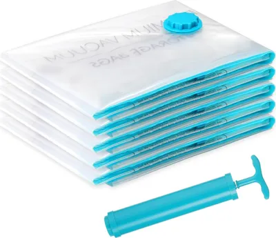 Produktbild von SilverRack Vakuumbeutel für Kleidung [5 Stück] in 80x100 cm - BPA Frei - Vakuumierbeutel Kleidung, Kissen und Jacken - Aufbewahrung Vakuumtüten
