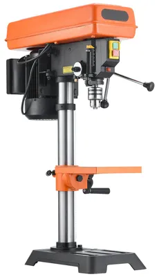 Produktbild von SucceBuy 254 mm Tischbohrmaschine, 550 W Induktionsmotor, Bohrmaschine mit variabler Geschwindigkeit von 550-2500 U/min, 0–45° neigbarer Arbeitstisch, präzise Positionierung, geeignet für Holz und Metall