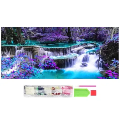 Produktbild von Malen nach Zahlen XL 5d Diamant Mosaik Stickerei 5D Wasserfall 50x100cm