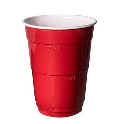 Immagine prodotto di 10 bicchieri da birra, PS 0,4 l Ø 9,5 cm - 12 cm rosso/bianco